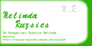 melinda ruzsics business card